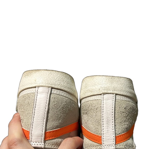 Nike Blazer Mid Size 8 DQ7673-103 White High Top Retro Orange Logo Shoes - Picture 13 of 15